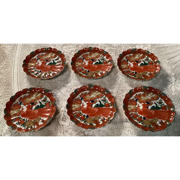 Lot of 6 Arita Imari China Peacock 5 3/4" Dessert Bread & Butter Plates - Picture 1 of 9